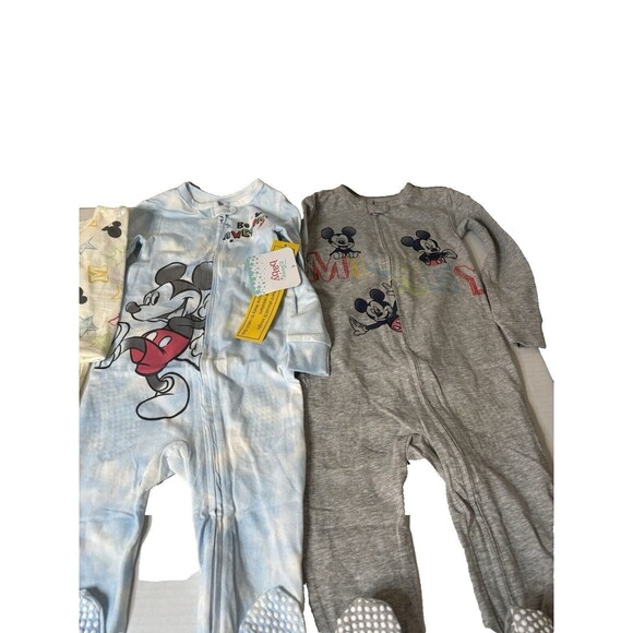 Disney Baby Mickey Mouse 4 Footed One Piece Zip Bodysuit Romper 24 Months - Picture 3 of 6